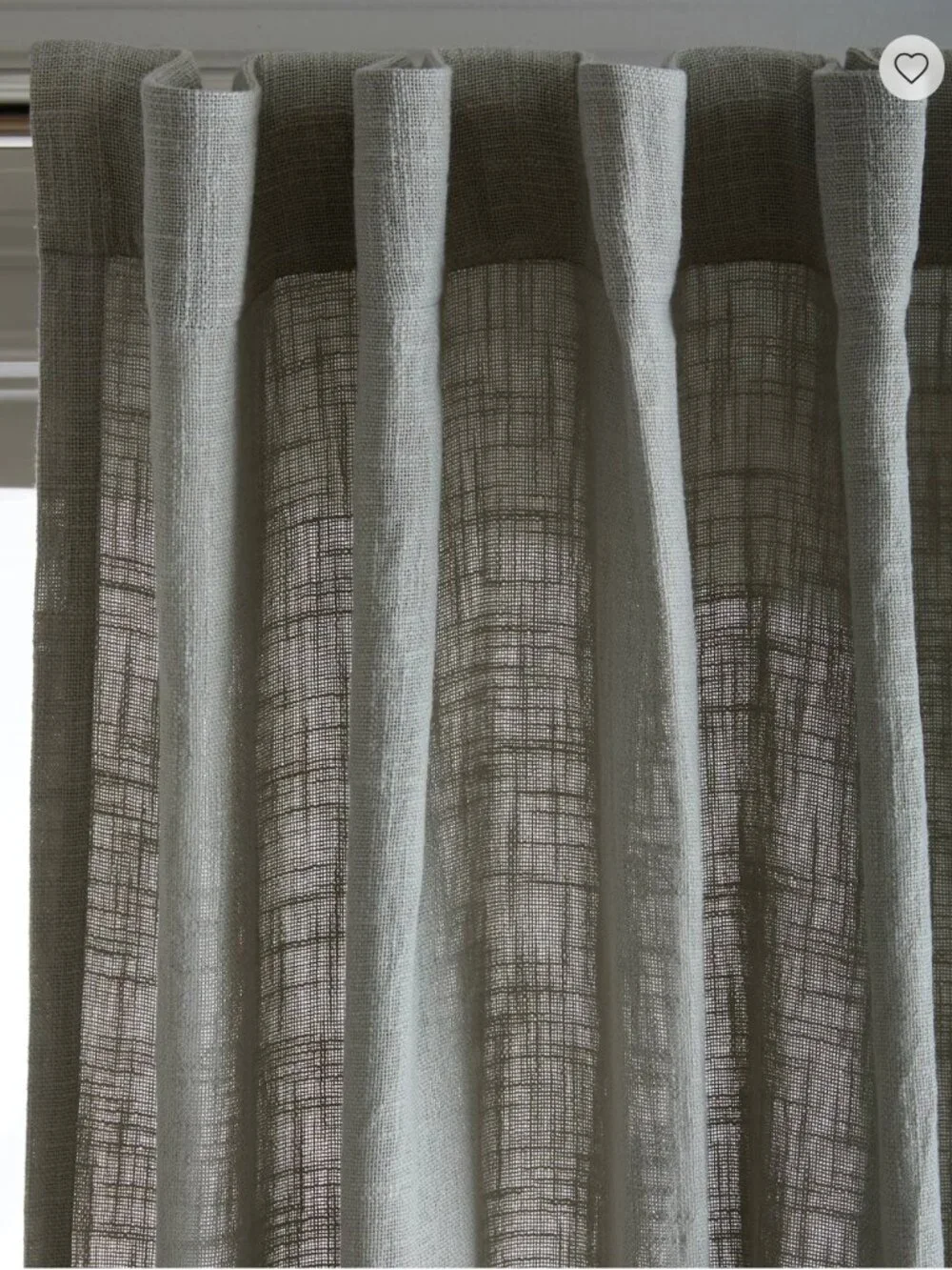 QUINCE NWOT Cotton Sheer Curtain Set Gray 48X96 TWO PANELS